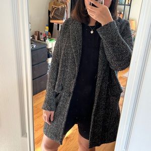 Zara Plaid Herringbone Coat